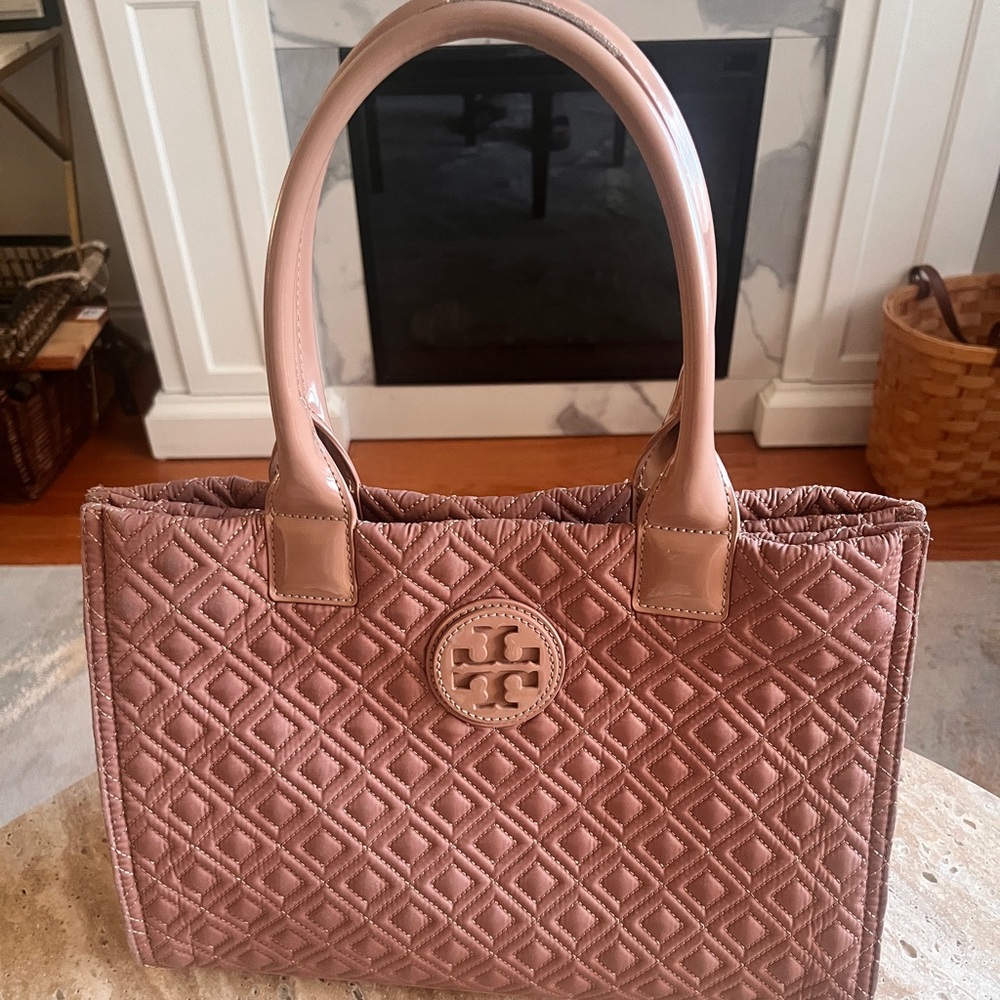 Tory Burch Quilted Tote in Dusty Rose